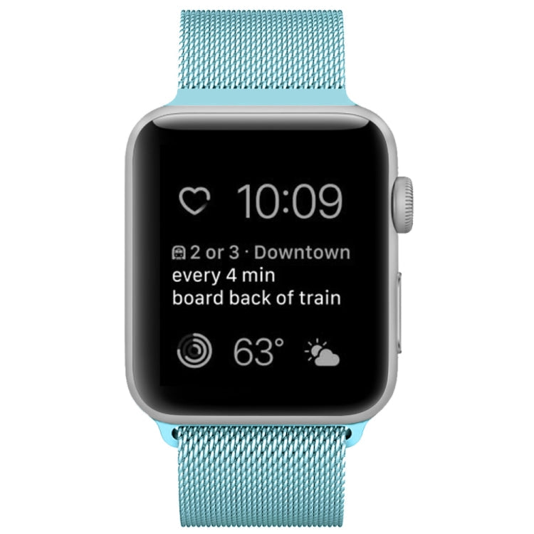 Lisslune | For Apple Watch Ultra 49mm & Watch Ultra 2 49mm / Series 9 & 8 & 7 45mm / 6 & SE & 5 & 4 44mm / 3 & 2 & 1 42mm Milanese Loop Magnetic Stainless Steel Watch Band (Turquoise)