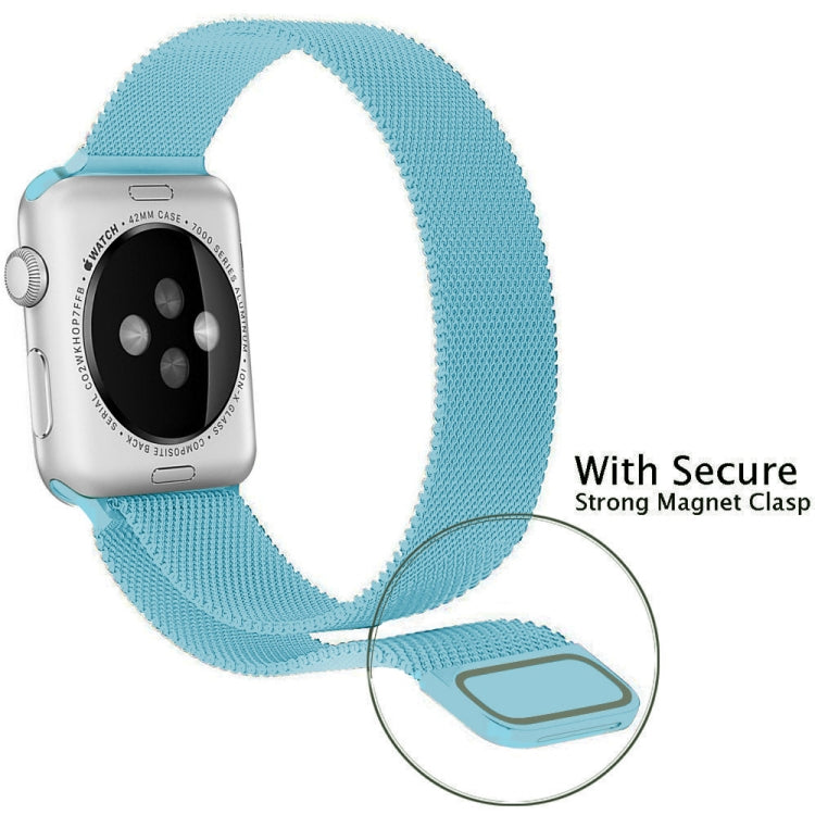Lisslune | For Apple Watch Ultra 49mm & Watch Ultra 2 49mm / Series 9 & 8 & 7 45mm / 6 & SE & 5 & 4 44mm / 3 & 2 & 1 42mm Milanese Loop Magnetic Stainless Steel Watch Band (Turquoise)