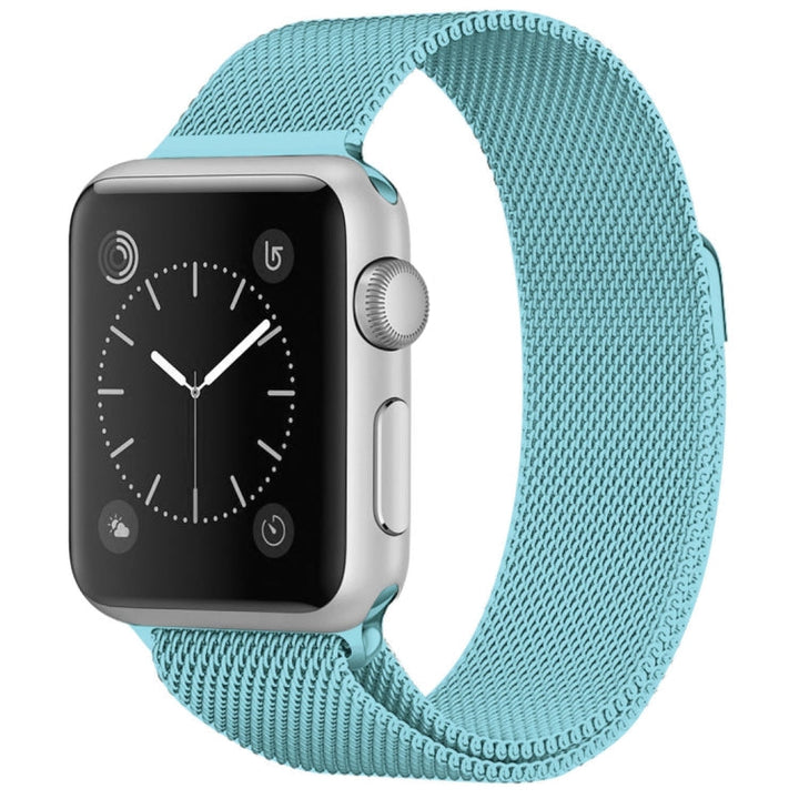 Lisslune | For Apple Watch Ultra 49mm & Watch Ultra 2 49mm / Series 9 & 8 & 7 45mm / 6 & SE & 5 & 4 44mm / 3 & 2 & 1 42mm Milanese Loop Magnetic Stainless Steel Watch Band (Turquoise)
