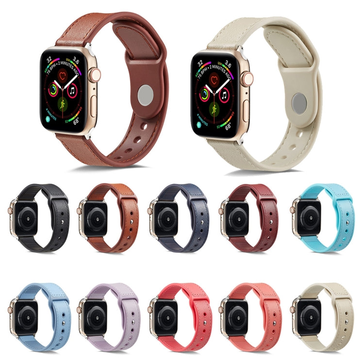 Lisslune | For Apple Watch Ultra 49 mm & Watch Ultra 2 49 mm / Series 9 & 8 & 7 45 mm / SE 3 & SE 2 & 6 & SE & 5 & 4 44 mm / 3 & 2 & 1 42 mm Single Buckle TPU + Leather Watch Strap (Blue)