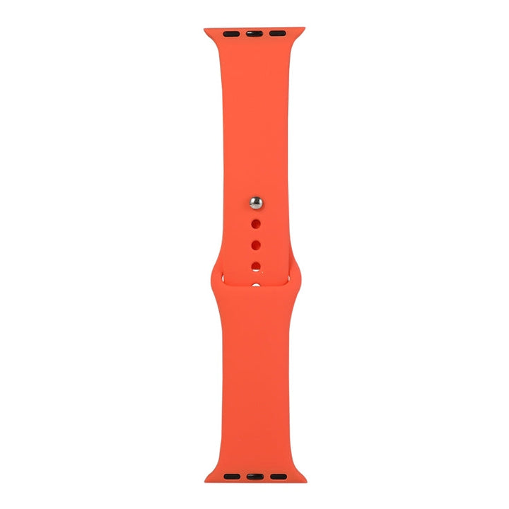 Lisslune | For Apple Watch Ultra 49mm & Watch Ultra 2 49mm / Series 9 & 8 & 7 45mm / SE 3 & SE 2 & 6 & SE & 5 & 4 44mm / 3 & 2 & 1 42mm Silicone Watch Strap, Long Section (Men) (Apricot Orange)