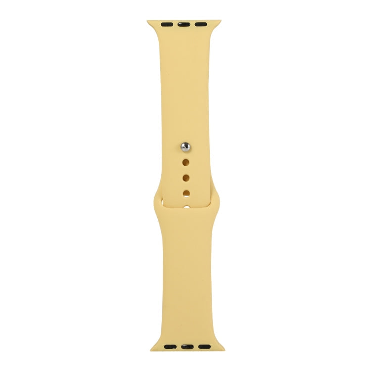 Lisslune | For Apple Watch Ultra 49mm & Watch Ultra 2 49mm / Series 9 & 8 & 7 45mm / SE 3 & SE 2 & 6 & SE & 5 & 4 44mm / 3 & 2 & 1 42mm Silicone Watch Band, Long Section (Men) (Yellow)