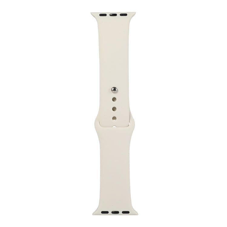 Lisslune | For Apple Watch Series 9&8&7 41mm / SE 3&SE 2&6&SE&5&4 40mm / 3&2&1 38mm Silicone Watch Strap, Short Section (female)(Antique White)
