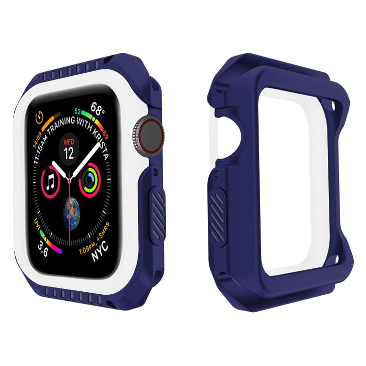 Lisslune | For Apple Watch Series 3 & 2 & 1 42mm Shockproof Two-Color Protective Case (Blue White)