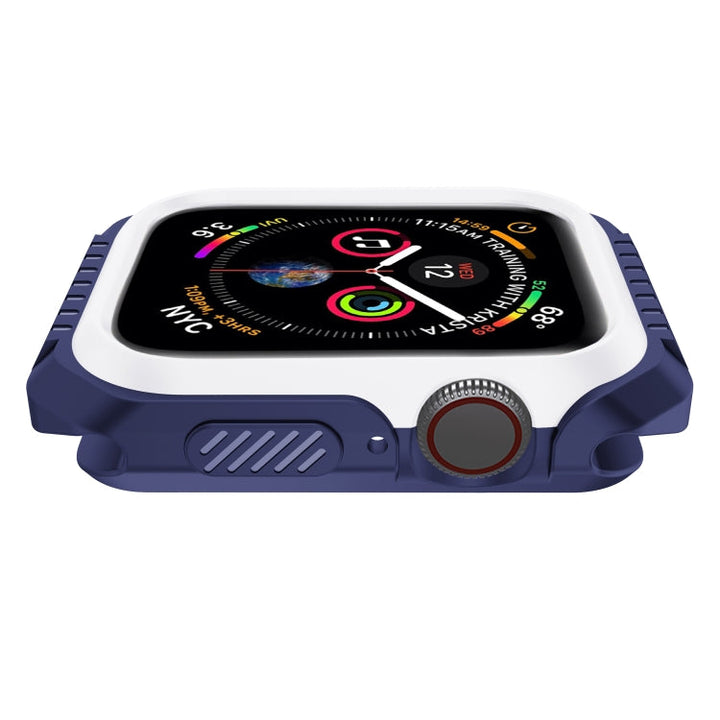 Lisslune | For Apple Watch Series 3 & 2 & 1 42mm Shockproof Two-Color Protective Case (Blue White)