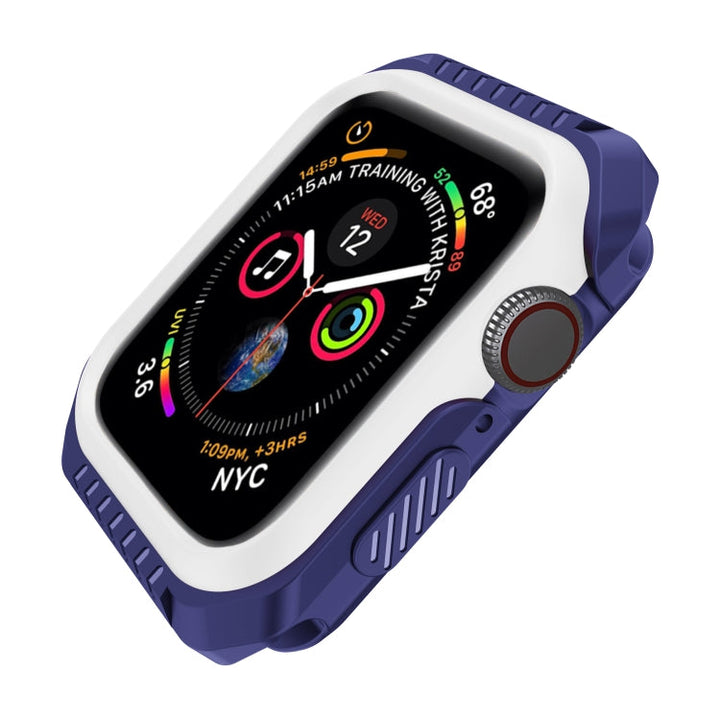 Lisslune | For Apple Watch Series 3 & 2 & 1 42mm Shockproof Two-Color Protective Case (Blue White)