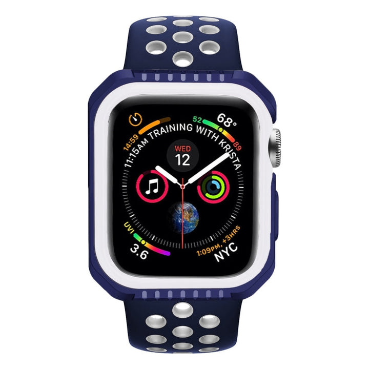 Lisslune | For Apple Watch Series 3 & 2 & 1 42mm Shockproof Two-Color Protective Case (Blue White)