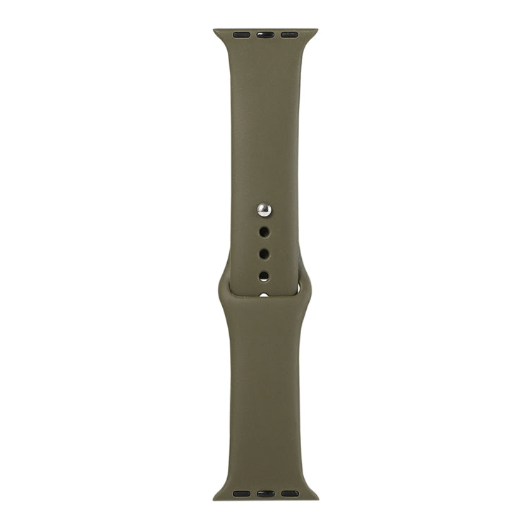 Lisslune | For Apple Watch Series 9&8&7 41mm / SE 3&SE 2&6&SE&5&4 40mm / 3&2&1 38mm Silicone Watch Strap, Short Length (Female)(Army Green)