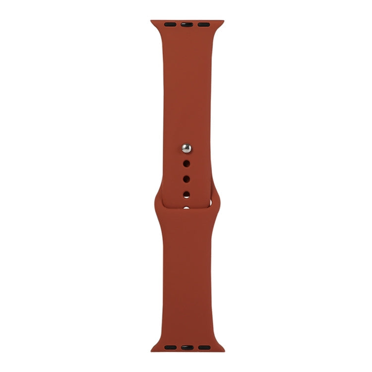 Lisslune | For Apple Watch Series 9&8&7 41mm / SE 3&SE 2&6&SE&5&4 40mm / 3&2&1 38mm Silicone Band, Short Piece (female)(Saddle Brown)