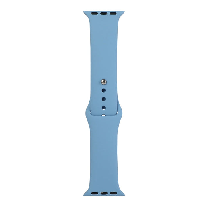 Lisslune | For Apple Watch Ultra 49mm & Watch Ultra 2 49mm / Series 9 & 8 & 7 45mm / SE 3 & SE 2 & 6 & SE & 5 & 4 44mm / 3 & 2 & 1 42mm Silicone Watch Band, Short Piece (Female) (Clear Blue)