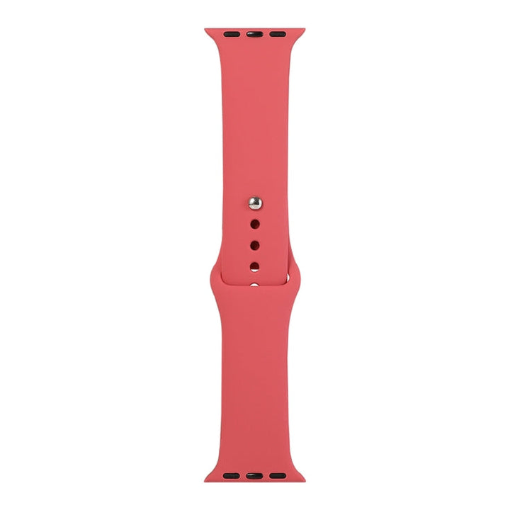 Lisslune | For Apple Watch Ultra 49mm & Watch Ultra 2 49mm / Series 9 & 8 & 7 45mm / SE 3 & SE 2 & 6 & SE & 5 & 4 44mm / 3 & 2 & 1 42mm Silicone Watch Band, Short Section (female) (Camelia Red)