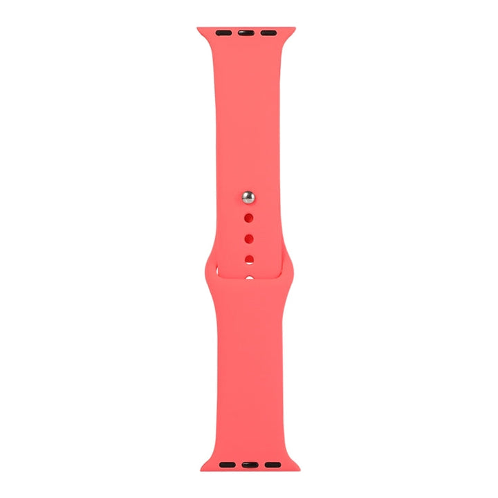 Lisslune | For Apple Watch Ultra 49mm & Watch Ultra 2 49mm / Series 9 & 8 & 7 45mm / SE 3 & SE 2 & 6 & SE & 5 & 4 44mm / 3 & 2 & 1 42mm Silicone Watch Band, Short Section (Female) (Peach Red)