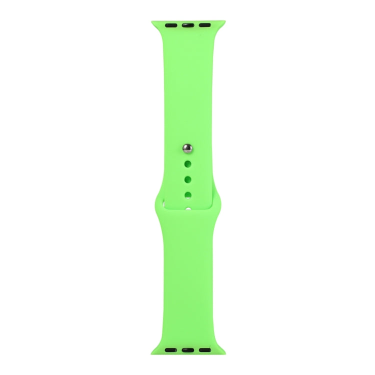 Lisslune | For Apple Watch Ultra 49mm & Watch Ultra 2 49mm / Series 9 & 8 & 7 45mm / SE 3 & SE 2 & 6 & SE & 5 & 4 44mm / 3 & 2 & 1 42mm Silicone wristwatch, short section (female) (Brilliant green)