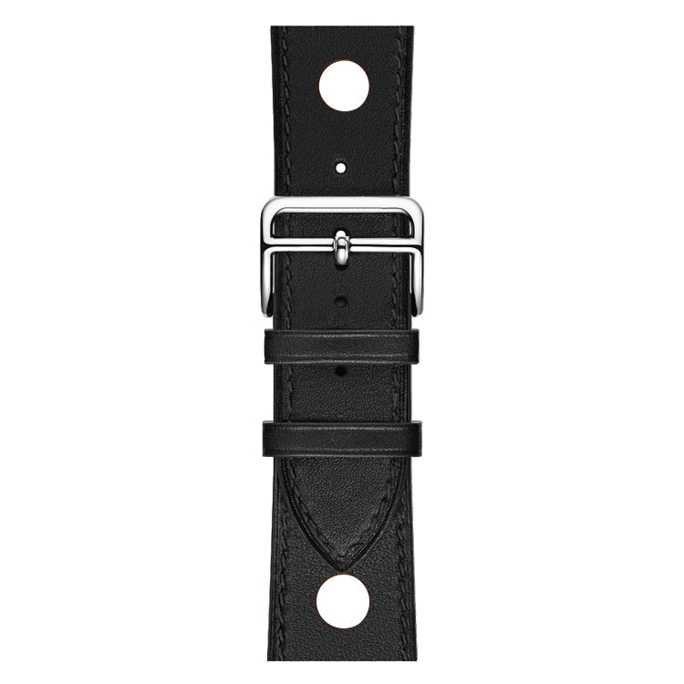 Lisslune | For Apple Watch Series 8&7 41mm / SE 2&6&SE&5&4 40mm / 3&2&1 38mm Leather Three Holes Watch Band (Black)