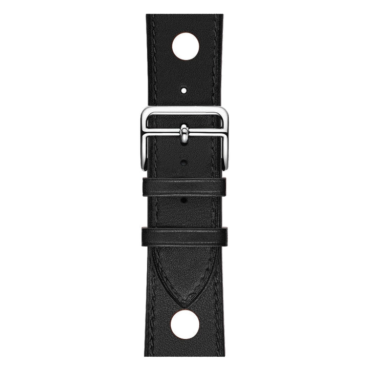 Lisslune | For Apple Watch Series 8&7 41mm / SE 2&6&SE&5&4 40mm / 3&2&1 38mm Leather Three Holes Watch Band (Black)