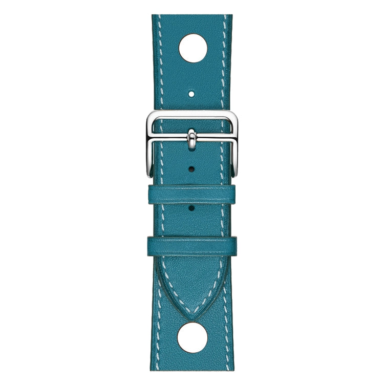 Lisslune | For Apple Watch Series 8&7 41mm / SE 2&6&SE&5&4 40mm / 3&2&1 38mm Leather Three Holes Watch Strap (Blue)