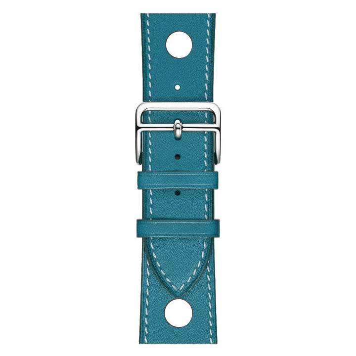 Lisslune | For Apple Watch Series 8&7 41mm / SE 2&6&SE&5&4 40mm / 3&2&1 38mm Leather Three Holes Watch Strap (Blue)