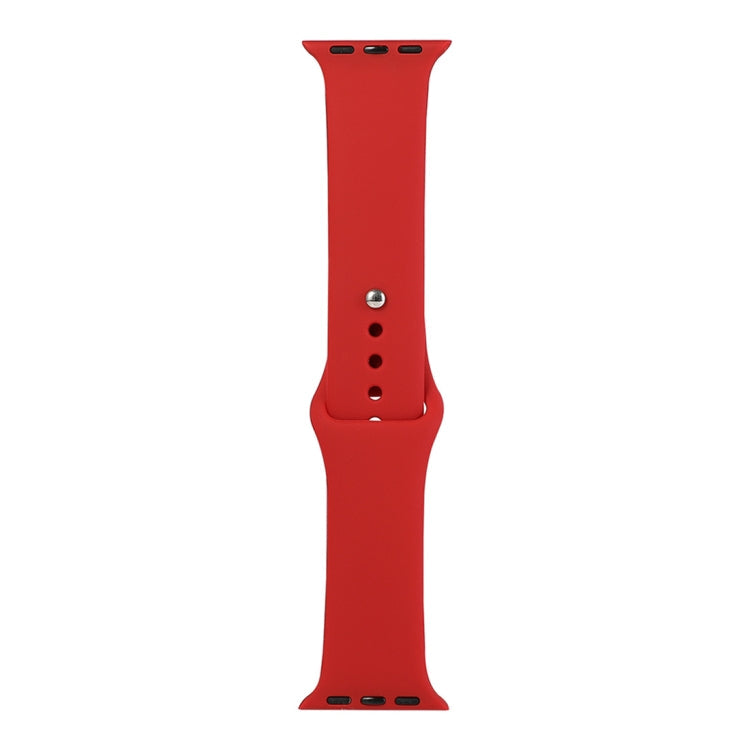 Lisslune | For Apple Watch Series 9&8&7 41mm / SE 3&SE 2&6&SE&5&4 40mm / 3&2&1 38mm Silicone Watch Band, Long Section (Men)(China Red)