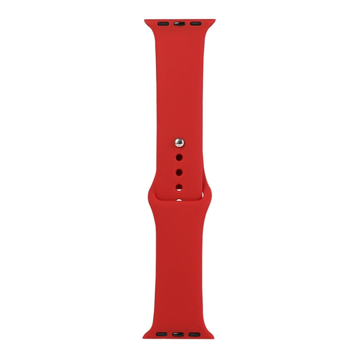 Lisslune | For Apple Watch Series 9&8&7 41mm / SE 3&SE 2&6&SE&5&4 40mm / 3&2&1 38mm Silicone Watch Band, Long Section (Men)(China Red)