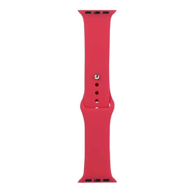 Lisslune | For Apple Watch Series 9&8&7 41mm / SE 3&SE 2&6&SE&5&4 40mm / 3&2&1 38mm Silicone Watch Band, Long Section (Men)(Pomegranate)