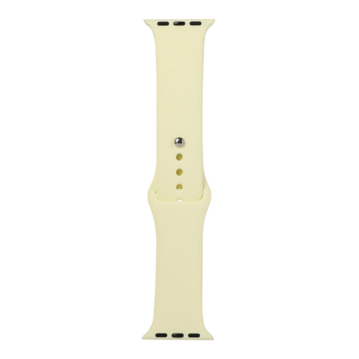 Lisslune | For Apple Watch Ultra 49mm & Watch Ultra 2 49mm / Series 9 & 8 & 7 45mm / SE 3 & SE 2 & 6 & SE & 5 & 4 44mm / 3 & 2 & 1 42mm Silicone Watch Strap, Long Section (Men) (Cream Yellow)
