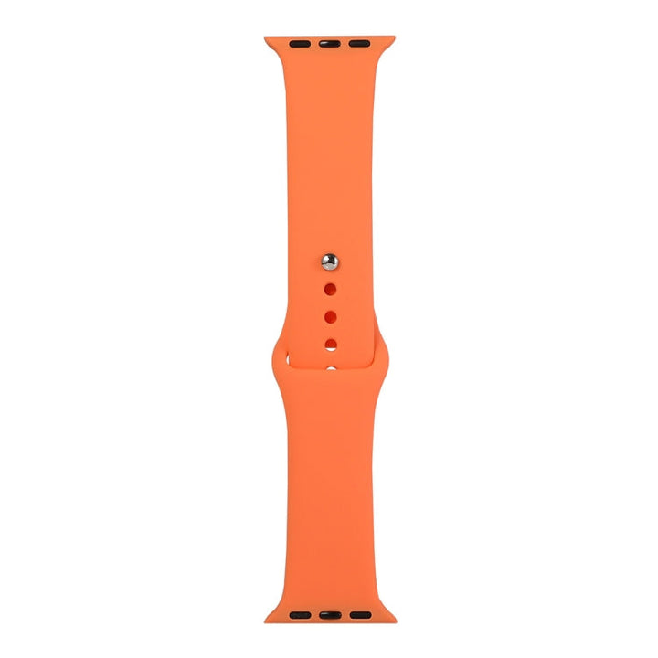 Lisslune | For Apple Watch Ultra 49mm & Watch Ultra 2 49mm / Series 9 & 8 & 7 45mm / SE 3 & SE 2 & 6 & SE & 5 & 4 44mm / 3 & 2 & 1 42mm Silicone Watch Band, Long Section (Men) (Papaya)