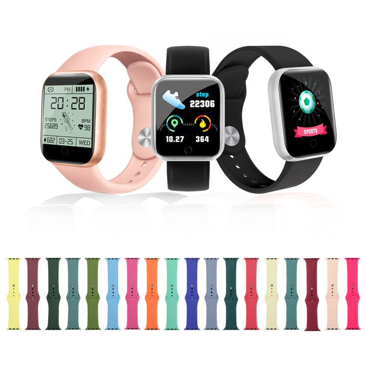 Lisslune | For Apple Watch Ultra 49mm & Watch Ultra 2 49mm / Series 9 & 8 & 7 45mm / SE 3 & SE 2 & 6 & SE & 5 & 4 44mm / 3 & 2 & 1 42mm Silicone Watch Band, Long Section (Men) (Shiny Yellow)