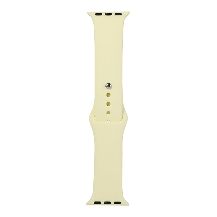Lisslune | For Apple Watch Series 9&8&7 41mm / SE 3&SE 2&6&SE&5&4 40mm / 3&2&1 38mm Silicone Watch Band, Short Segment (Female)(Cream Yellow)