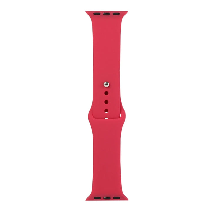 Lisslune | For Apple Watch Ultra 49mm & Watch Ultra 2 49mm / Series 9 & 8 & 7 45mm / SE 3 & SE 2 & 6 & SE & 5 & 4 44mm / 3 & 2 & 1 42mm Silicone Watch Band, Short Segment (Female) (Pomegranate)