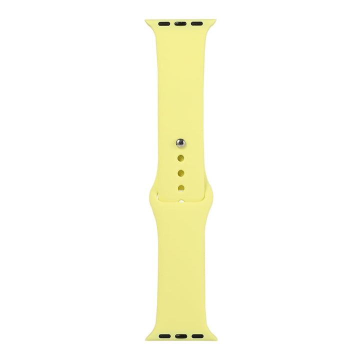 Lisslune | For Apple Watch Ultra 49mm & Watch Ultra 2 49mm / Series 9 & 8 & 7 45mm / SE 3 & SE 2 & 6 & SE & 5 & 4 44mm / 3 & 2 & 1 42mm Silicone Watch Strap, Short Piece (Female) (Shiny Yellow)
