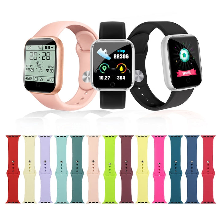 Lisslune | For Apple Watch Ultra 49mm&Watch Ultra 2 49mm / Series 9&8&7 45mm / SE 3&SE 2&6&SE&5&4 44mm / 3&2&1 42mm Silicone Watch Strap, Short Section (Ladies)(Grapefruit)