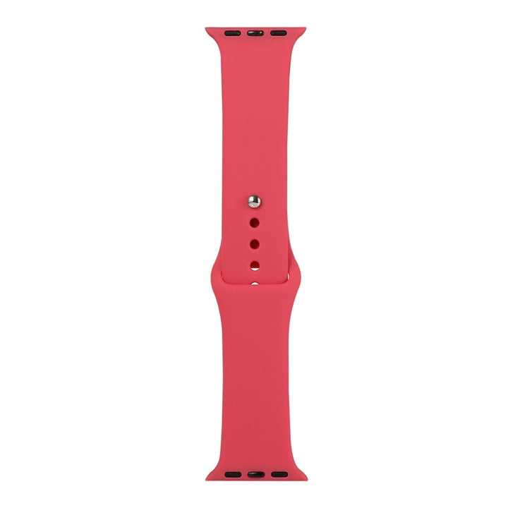 Lisslune | For Apple Watch Series 9&8&7 41mm / SE 3&SE 2&6&SE&5&4 40mm / 3&2&1 38mm Silicone Band, Short Section (Ladies)(Hibiscus Pink)