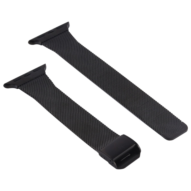 Lisslune | For Apple Watch Series 9&8&7 41mm / SE 3&SE 2&6&SE&5&4 40mm / 3&2&1 38mm Milanese Stainless Steel Watch Band (Black)