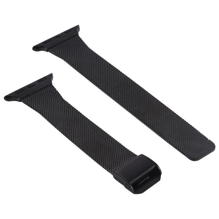 Lisslune | For Apple Watch Series 9&8&7 41mm / SE 3&SE 2&6&SE&5&4 40mm / 3&2&1 38mm Milanese Stainless Steel Watch Band (Black)