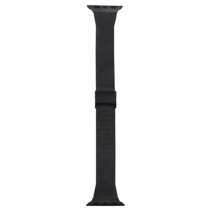 Lisslune | For Apple Watch Series 9&8&7 41mm / SE 3&SE 2&6&SE&5&4 40mm / 3&2&1 38mm Milanese Stainless Steel Watch Band (Black)