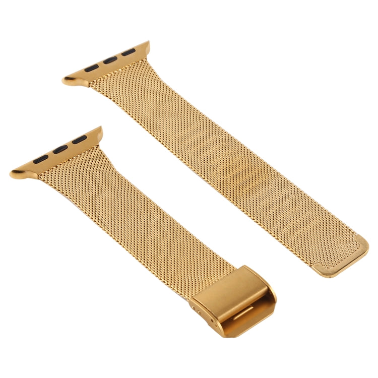 Lisslune | For Apple Watch Series 9&8&7 41mm / SE 3&SE 2&6&SE&5&4 40mm / 3&2&1 38mm Milanese Stainless Steel Watch Band (Gold)