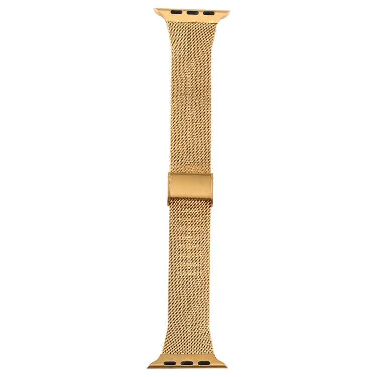 Lisslune | For Apple Watch Series 9&8&7 41mm / SE 3&SE 2&6&SE&5&4 40mm / 3&2&1 38mm Milanese Stainless Steel Watch Band (Gold)
