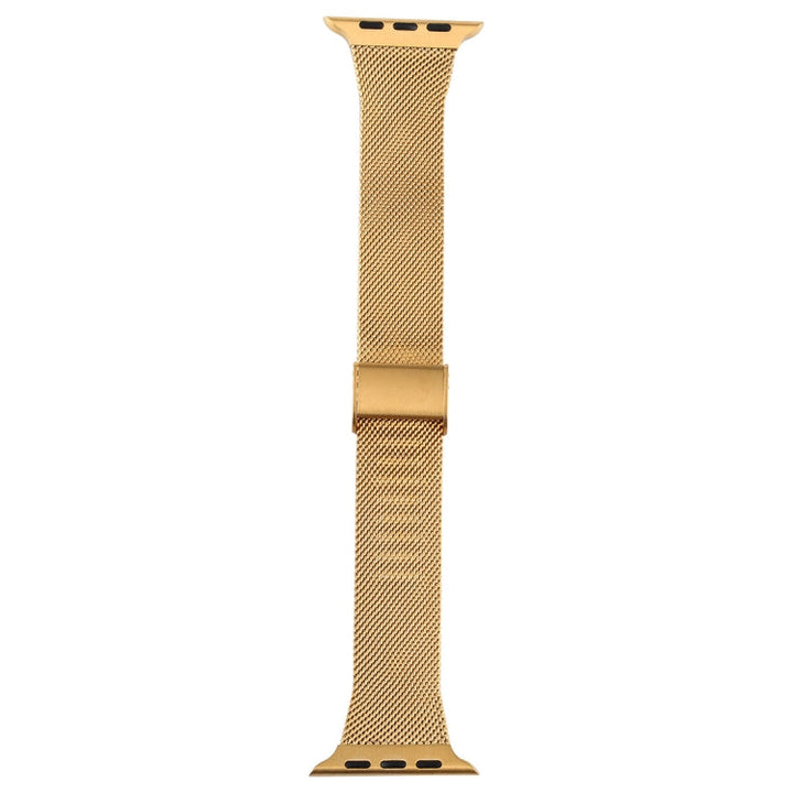 Lisslune | For Apple Watch Series 9&8&7 41mm / SE 3&SE 2&6&SE&5&4 40mm / 3&2&1 38mm Milanese Stainless Steel Watch Band (Gold)