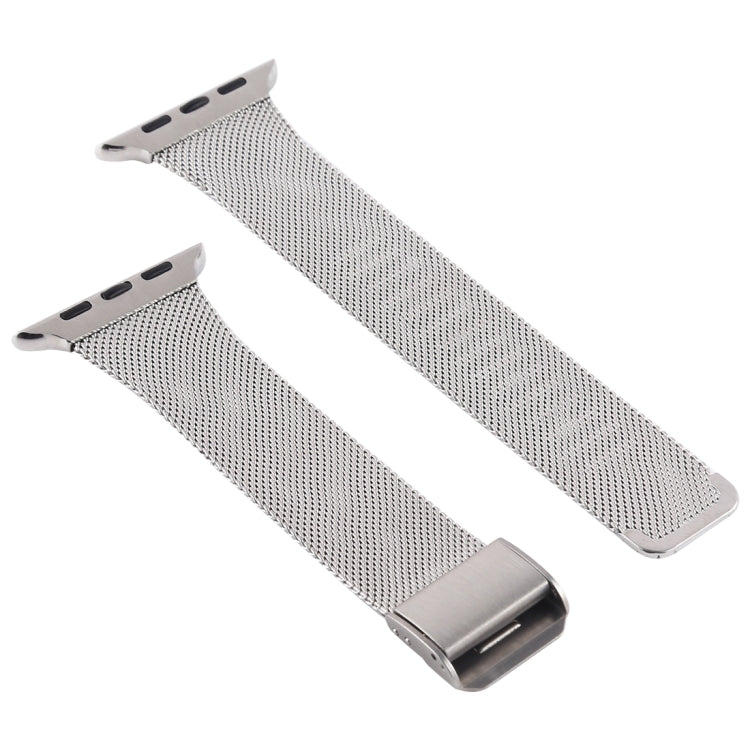 Lisslune | For Apple Watch Series 9&8&7 41mm / SE 3&SE 2&6&SE&5&4 40mm / 3&2&1 38mm Milanese Stainless Steel Watch Band (Silver)