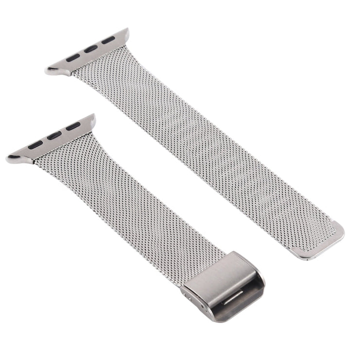 Lisslune | For Apple Watch Series 9&8&7 41mm / SE 3&SE 2&6&SE&5&4 40mm / 3&2&1 38mm Milanese Stainless Steel Watch Band (Silver)