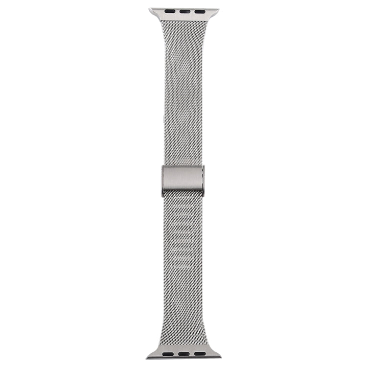 Lisslune | For Apple Watch Series 9&8&7 41mm / SE 3&SE 2&6&SE&5&4 40mm / 3&2&1 38mm Milanese Stainless Steel Watch Band (Silver)