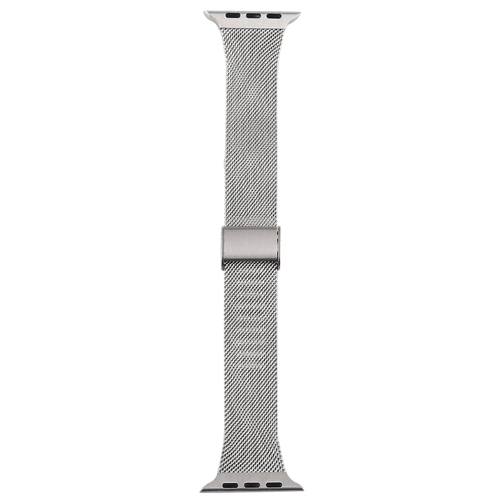 Lisslune | For Apple Watch Series 9&8&7 41mm / SE 3&SE 2&6&SE&5&4 40mm / 3&2&1 38mm Milanese Stainless Steel Watch Band (Silver)