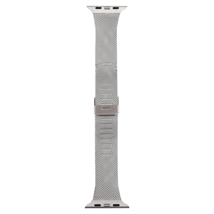Lisslune | For Apple Watch Series 9&8&7 41mm / SE 3&SE 2&6&SE&5&4 40mm / 3&2&1 38mm Milanese Stainless Steel Watch Band (Silver)
