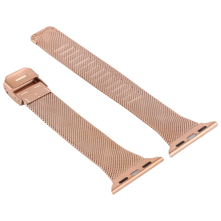 Lisslune | For Apple Watch Series 9&8&7 41mm / SE 3&SE 2&6&SE&5&4 40mm / 3&2&1 38mm Milanese stainless steel watch band (Rose Gold)