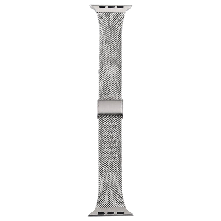 Lisslune | For Apple Watch Ultra 49mm & Watch Ultra 2 49mm / Series 9 & 8 & 7 45mm / SE 3 & SE 2 & 6 & SE & 5 & 4 44mm / 3 & 2 & 1 42mm Milanese stainless steel watch band (Silver)