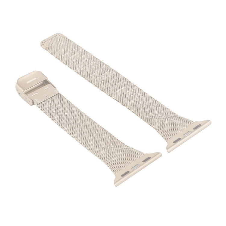 Lisslune | For Apple Watch Ultra 49mm & Watch Ultra 2 49mm / Series 9 & 8 & 7 45mm / SE 3 & SE 2 & 6 & SE & 5 & 4 44mm / 3 & 2 & 1 42mm Milanese Stainless Steel Watch Band (Starlight)