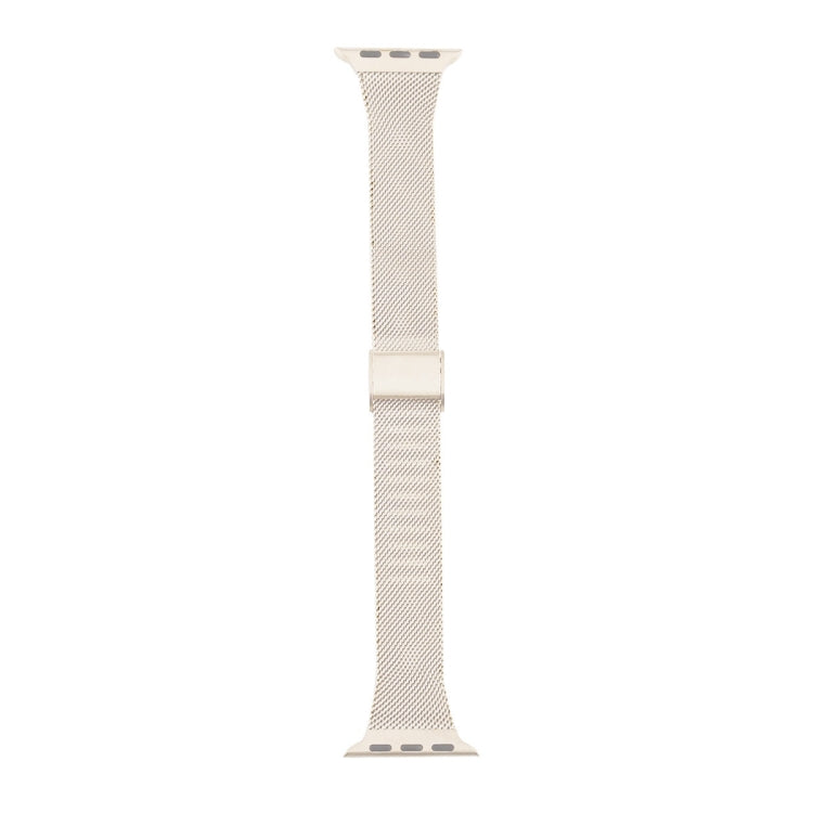 Lisslune | For Apple Watch Ultra 49mm & Watch Ultra 2 49mm / Series 9 & 8 & 7 45mm / SE 3 & SE 2 & 6 & SE & 5 & 4 44mm / 3 & 2 & 1 42mm Milanese Stainless Steel Watch Band (Starlight)