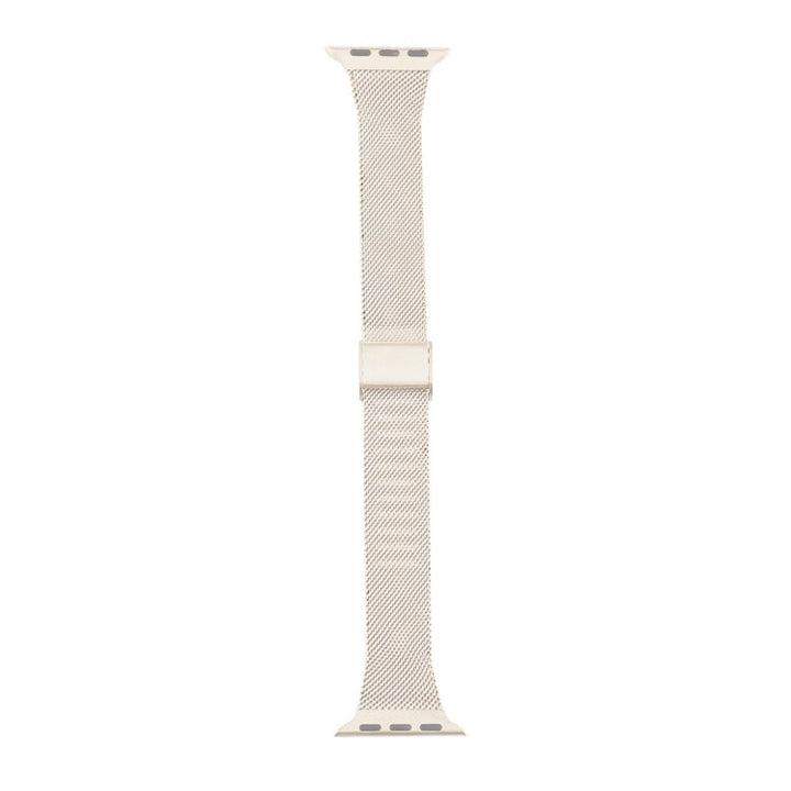 Lisslune | For Apple Watch Ultra 49mm & Watch Ultra 2 49mm / Series 9 & 8 & 7 45mm / SE 3 & SE 2 & 6 & SE & 5 & 4 44mm / 3 & 2 & 1 42mm Milanese Stainless Steel Watch Band (Starlight)