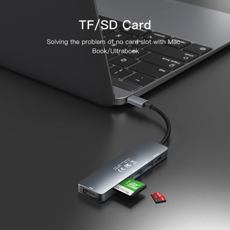 Lisslune | Yesido HB11 6 in 1 USB-C / Type-C Ports Multifunctional Docking Station HUB Adapter