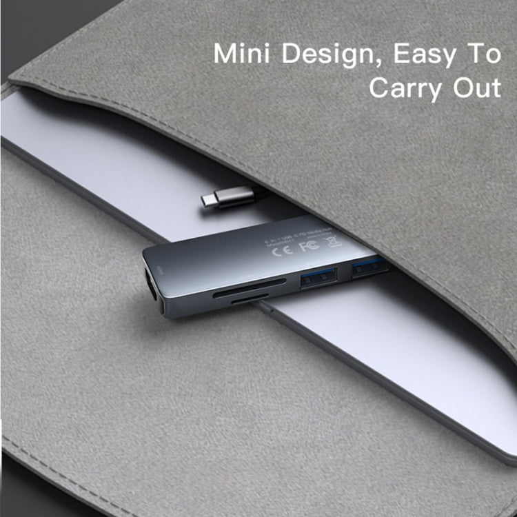 Lisslune | Yesido HB11 6 in 1 USB-C / Type-C Ports Multifunctional Docking Station HUB Adapter